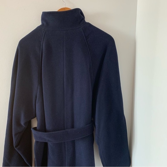 & OTHER STORIES Manteco Relaxed Belted Wool Coat Navy Size US 10 Rare Find! - Picture 8 of 15